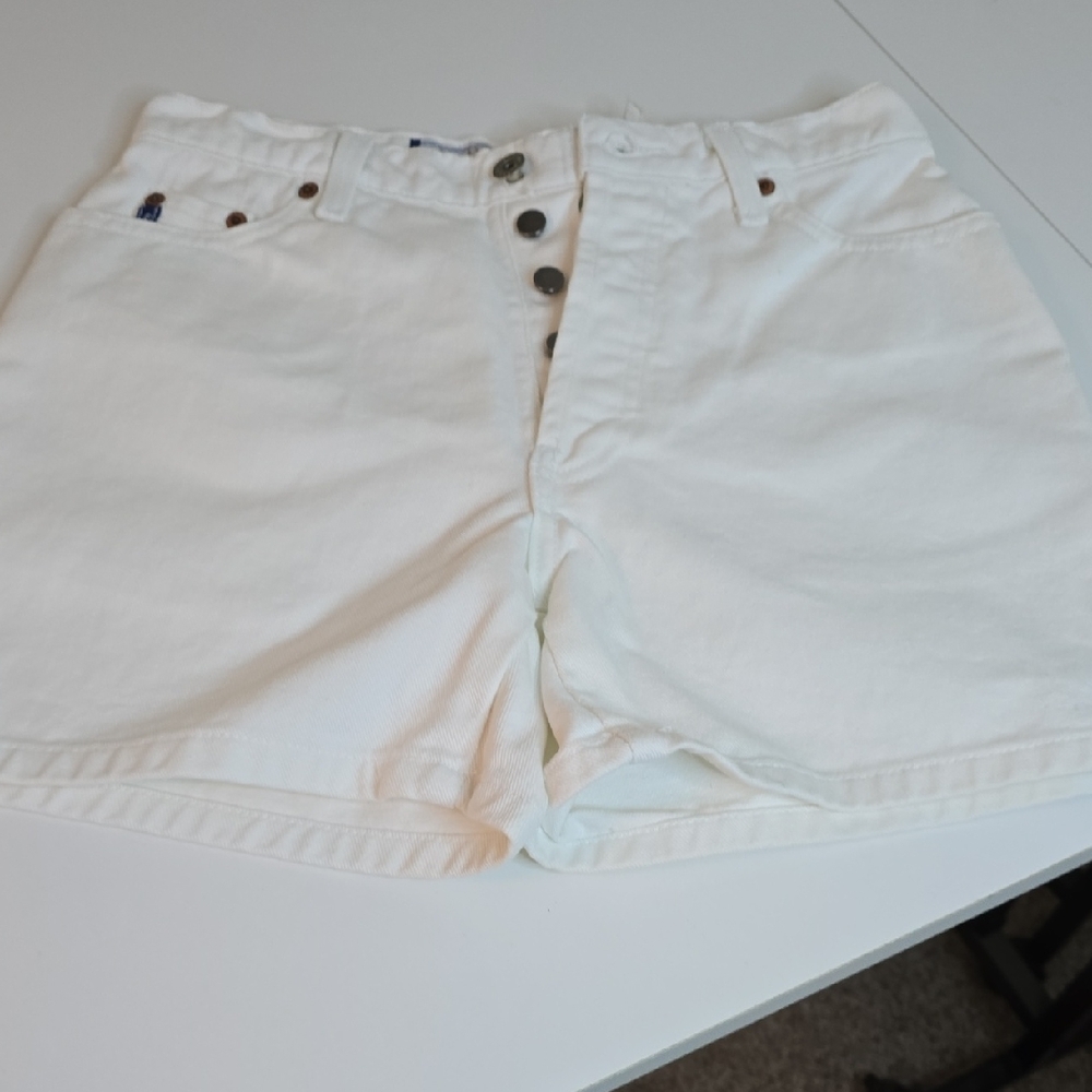 Express High Waist Ivory Shorts